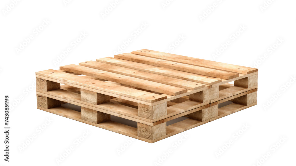 Wooden pallet isolated on transparent a white background