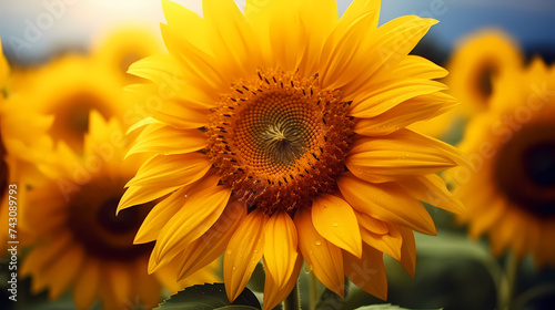 Beautiful sunflower close-up