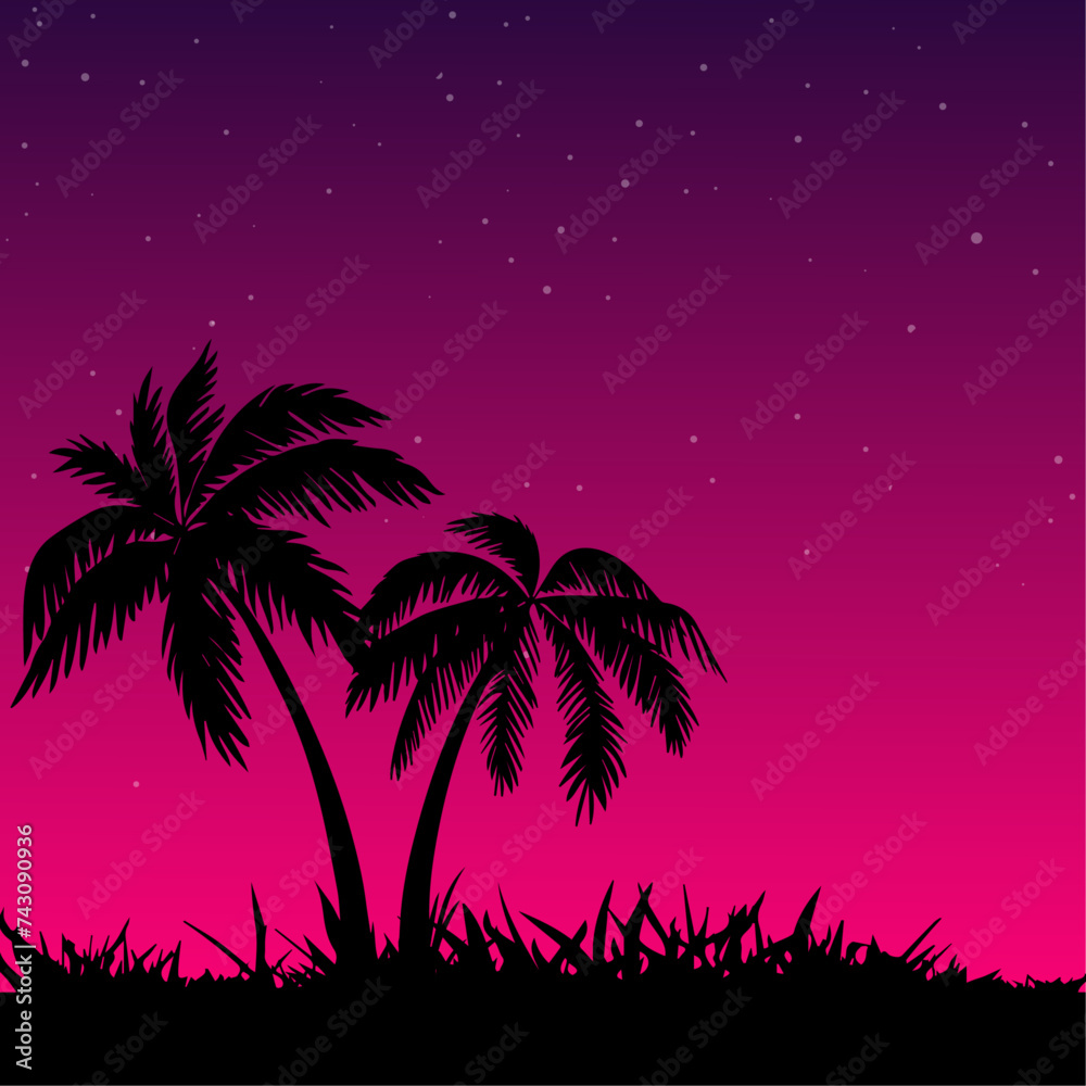 palm tree silhouette at sunset
