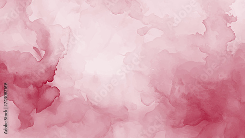 Watercolor burgundy abstract background. Watercolour maroon splash texture. Vector watercolour pattern.