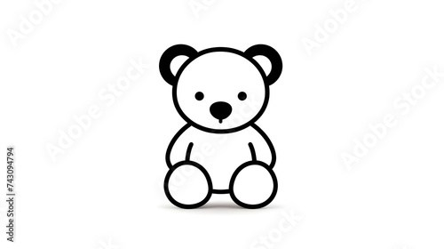 teddy bear silhouette icon on white background