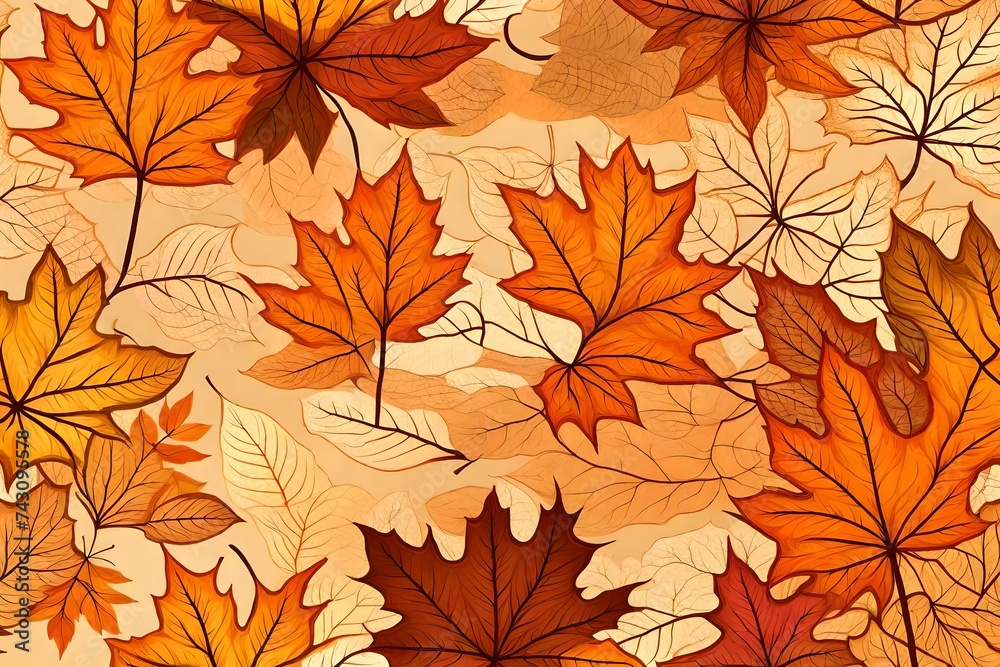 Autumn seamless transparent background with long horizontal border autumn, pattern, leaf, seamless, vector, nature, 