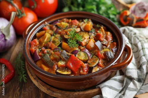Rustic ratatouille vegetable stew