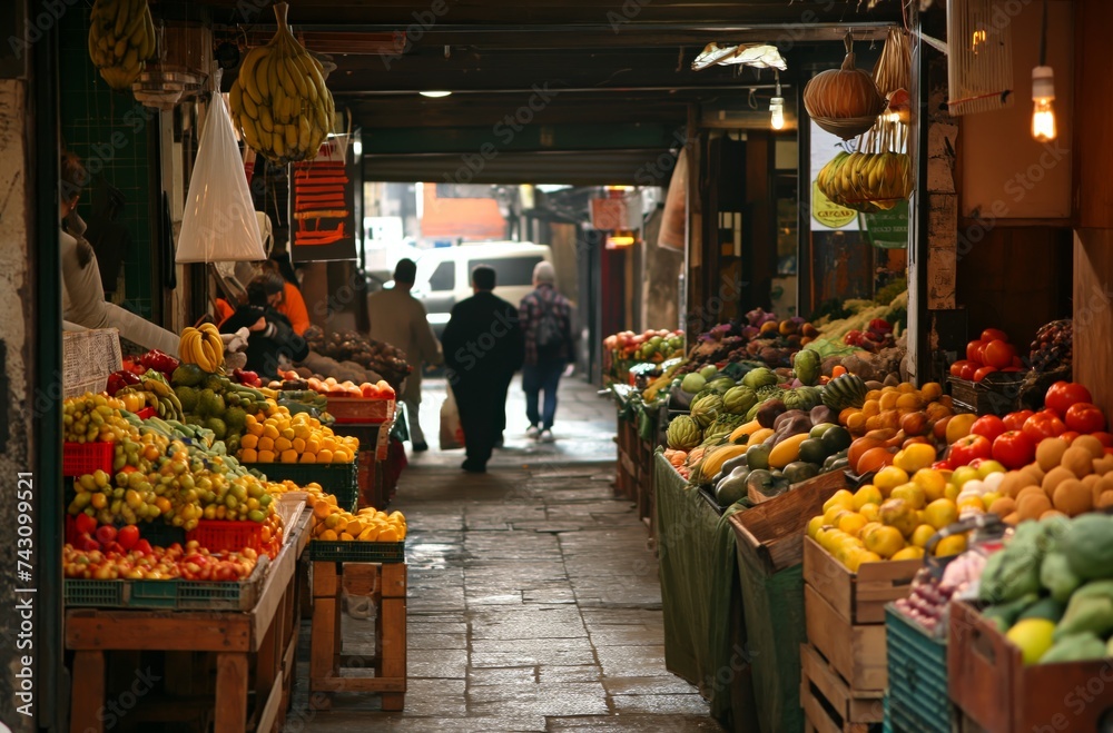Bustling Argentine produce market