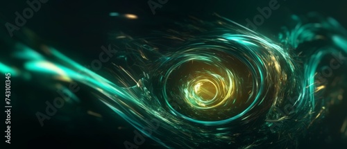 Abstract Cosmic Vortex Wallpaper - A digital illustration of a swirling vortex of light, offering a vibrant backdrop for tech and art themes. This high-resolution image captures the dynamic movement a