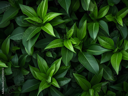 Close up background with peace lily plant green leaves © TatjanaMeininger