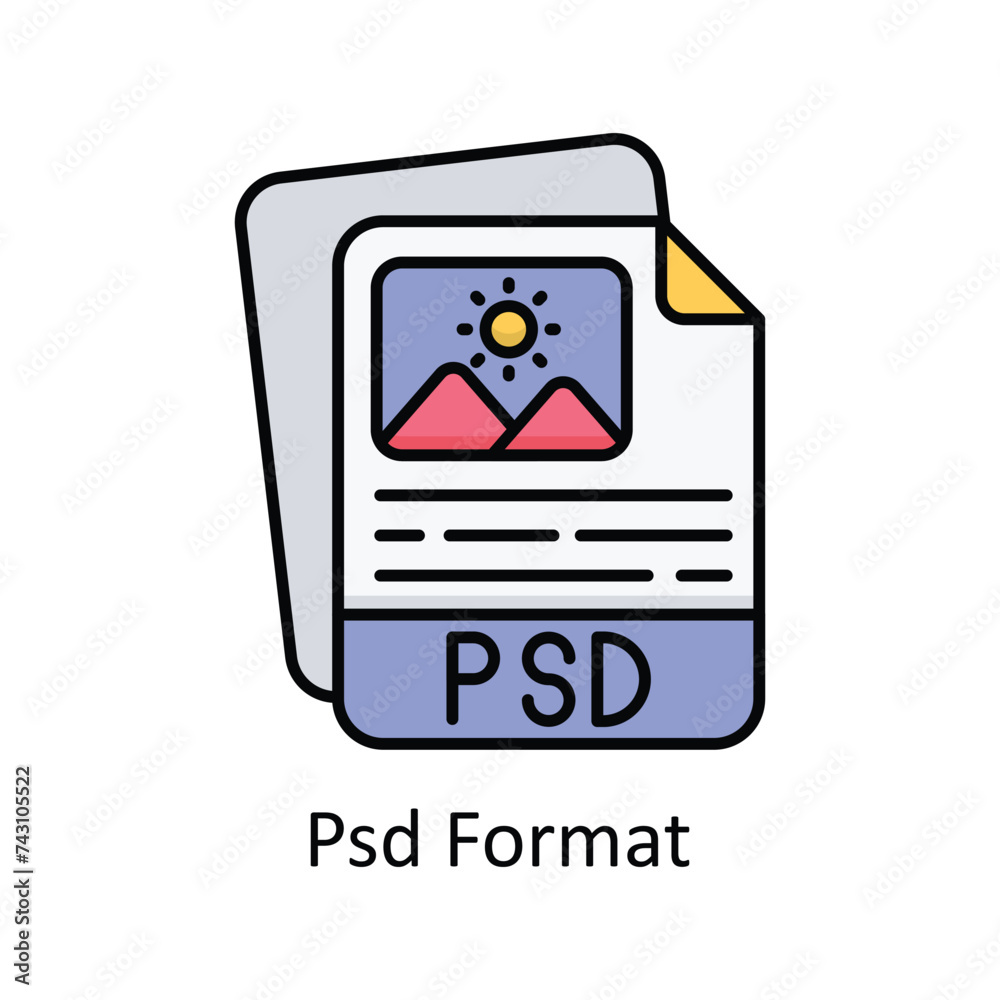 Psd Format  vector filled outline Icon Design illustration. Graphic Design Symbol on White background EPS 10 File