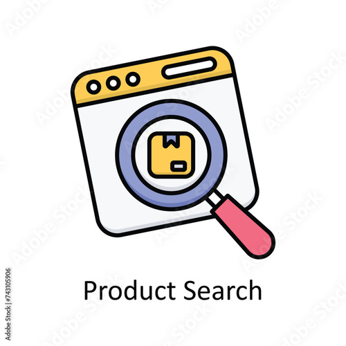 Product Search vector filled outline Icon Design illustration. Graphic Design Symbol on White background EPS 10 File