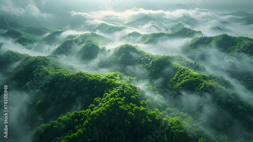 storm over the mountains 3d image, Majestic Peaks Shrouded in Mystical Clouds 