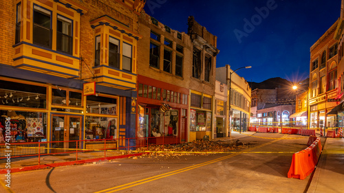 Bisbee, a historical mining town in South-Eastern Arizona, America, USA. A small fire burned two buildings on main street, February 14, 2024.