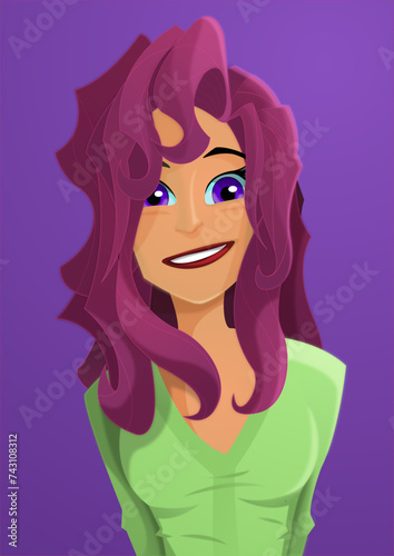 Portrait of a woman smiling.