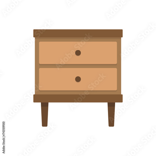 Nightstand with legs icon. Colored silhouette. Front view. Vector simple flat graphic illustration. Isolated object on a white background. Isolate.