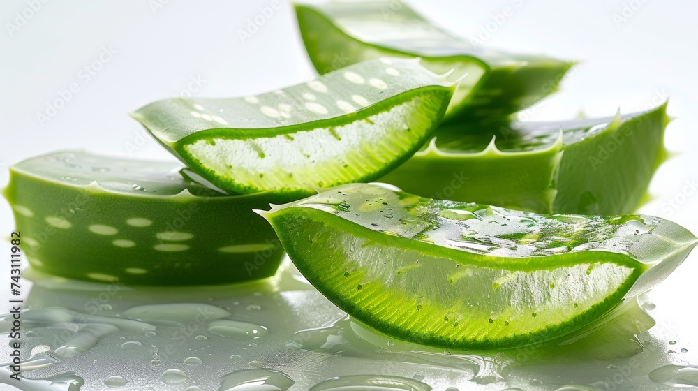 custom made wallpaper toronto digitalAloe vera slice on white background	
