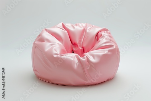 New soft enjoyable beanbag chair on white background