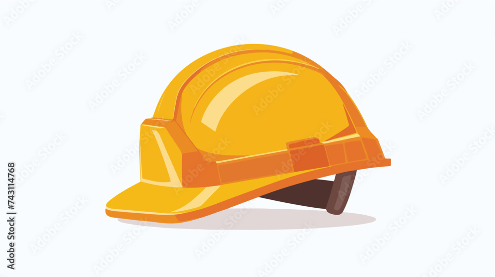 Construction helmet protection icon cartoon vecto - obrazy, fototapety, plakaty 