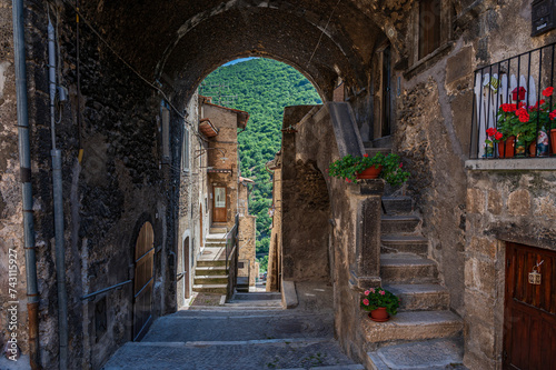 Scanno. Is an Italian town located in the province of L'Aquila, in Abruzzo. photo