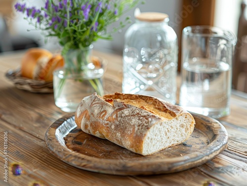 Good Friday Fast: Bread and Water on Timber, Simplistic Meal