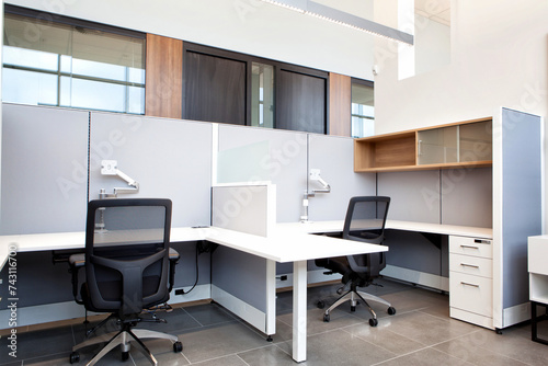 modern office interior with furniture