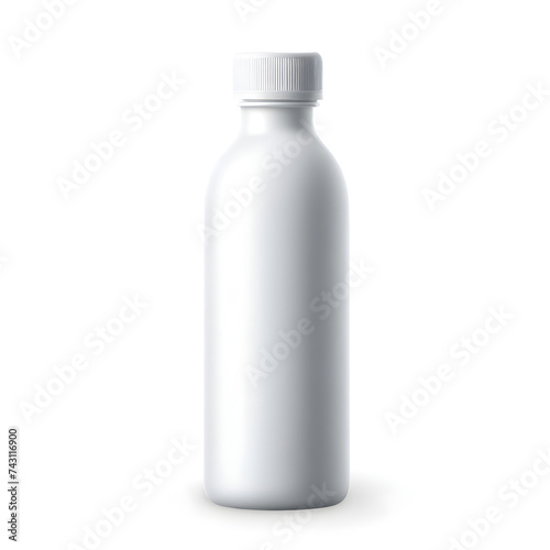 white plastic bottle isolated on white background 