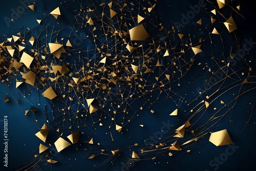 bstract background with Dark blue and gold particle star, christmas, sky, light, night, vector, stars, 
