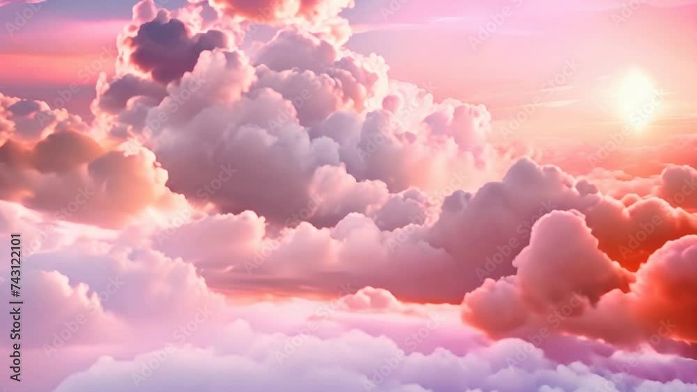 Sun Setting Behind Cloud-Filled Sky Generative AI Sun Setting Behind Cloud-Filled Sky Generative AI