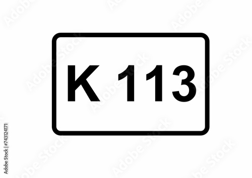 Free Download Illustration eines Kreisstraßenschildes der K 113 in Deutschland	 - GFXLoad
