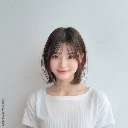 10代の微笑む美しい女性