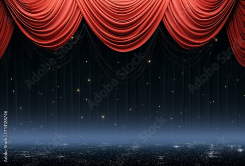 Luxurious Theater Drapes and Starry Night Background for Events