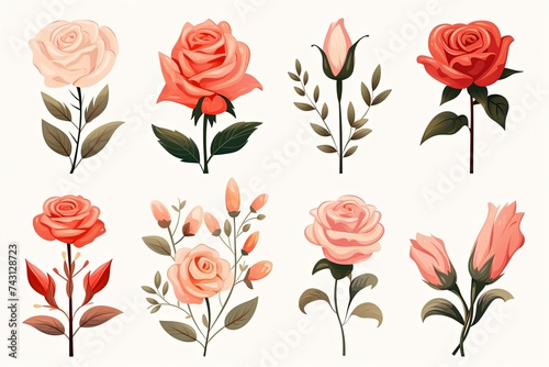 Beautiful seamless pattern of Spring roses flowers art background