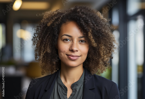Young businesswoman with afro hair