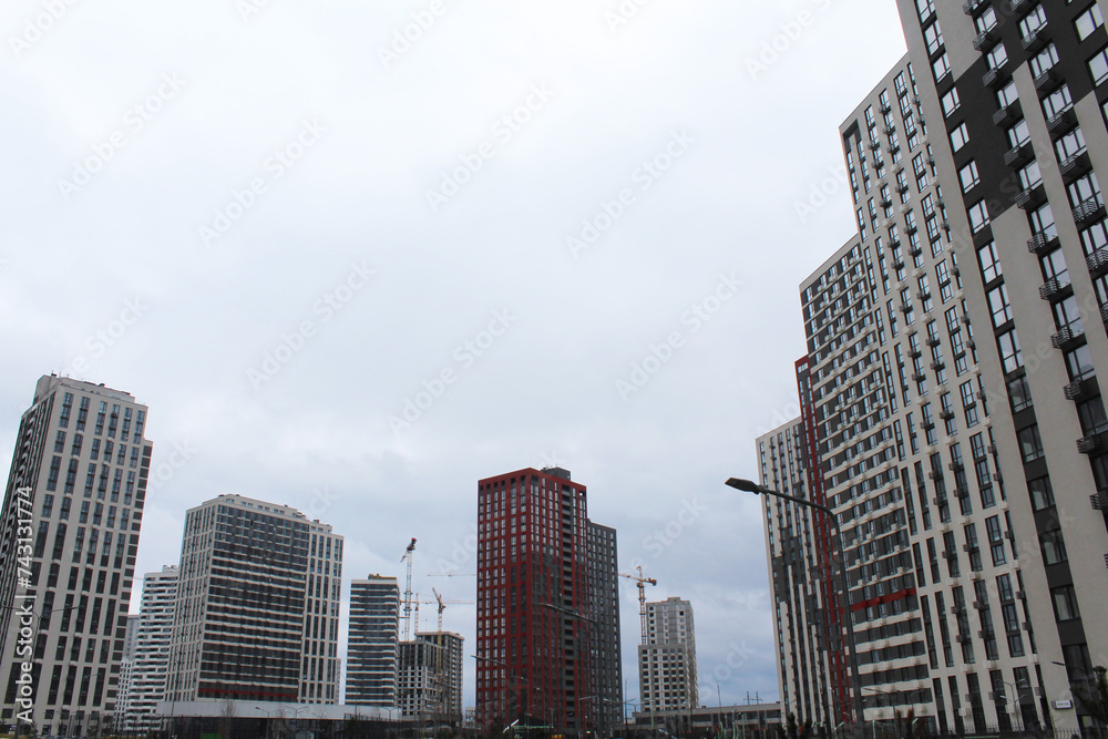 large construction in the city of Kyiv, Ukraine