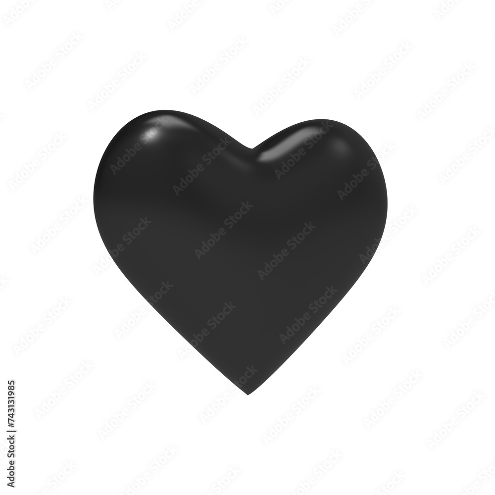 3d render hearts love shape valentine day concept isolated illustration	