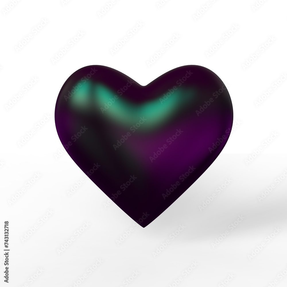 3d render hearts love shape valentine day concept isolated illustration	