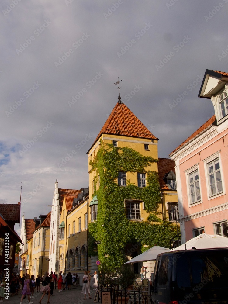 Obraz premium View over the roofs of the northern part of Visby, the famous old town on the island Gotland.