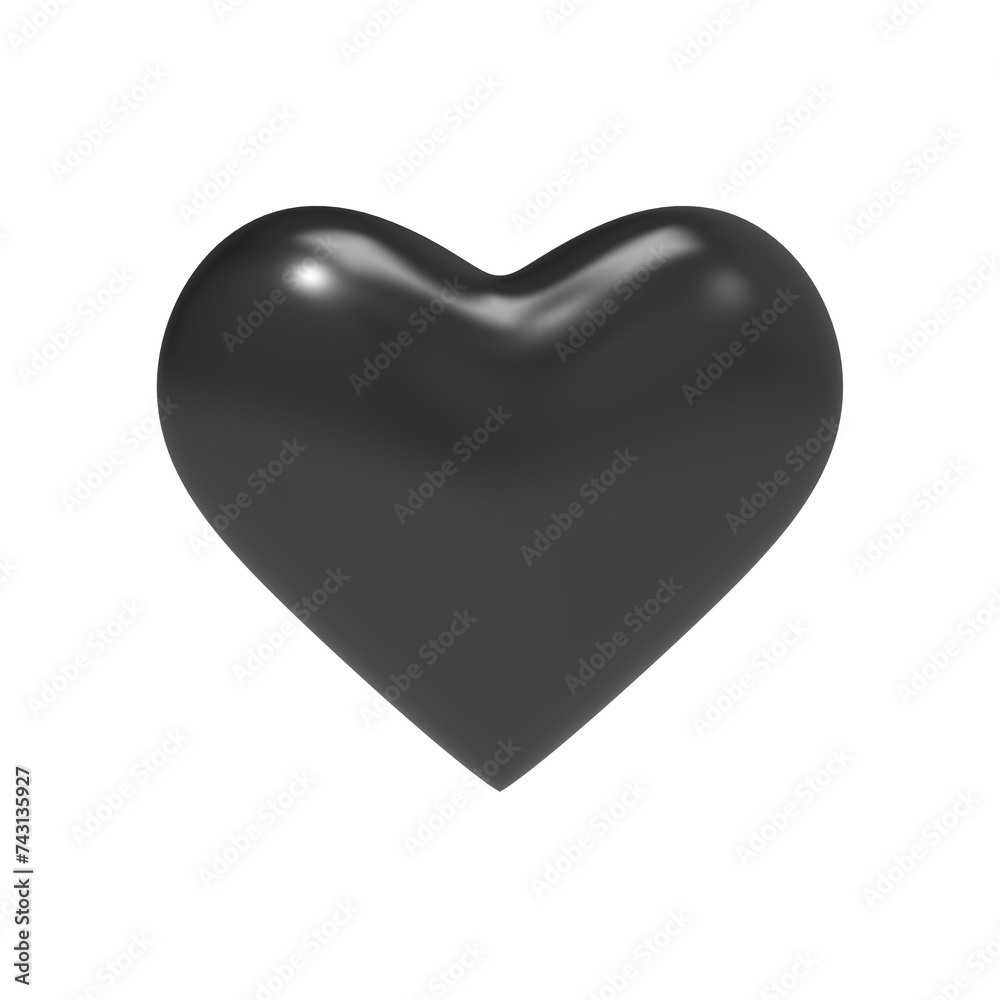 3d render hearts love shape valentine day concept isolated illustration	