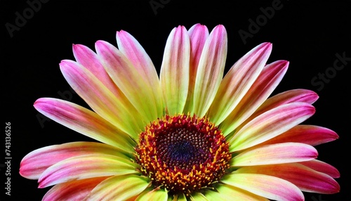 beautiful colorful flower isolated on a black background