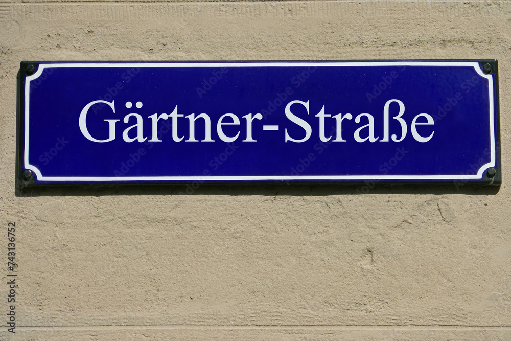 Emailleschild Gärtner-Straße