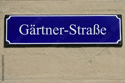 Emailleschild Gärtner-Straße