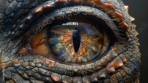 Detailed close-up of a reptilian eye