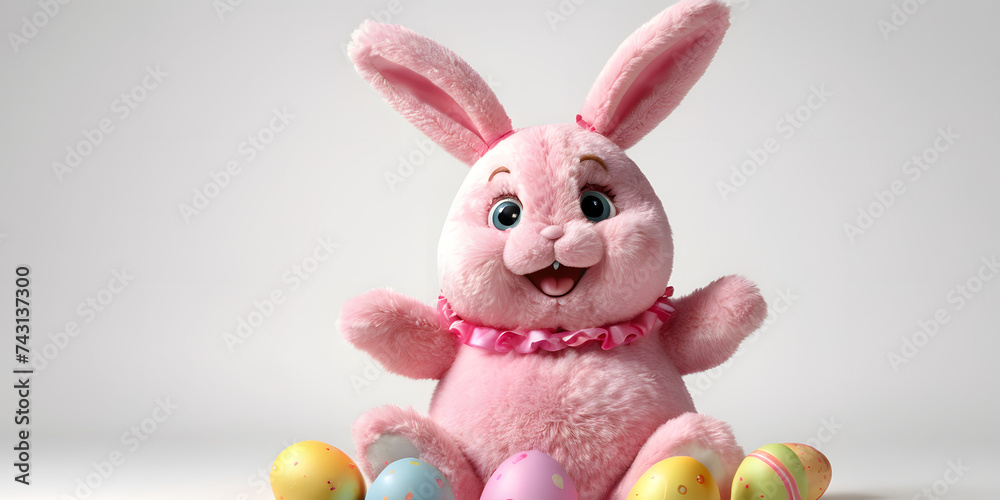 cute bunny and easter eggs happy rabbit easter cute bunny and easter eggs happy rabbit easter