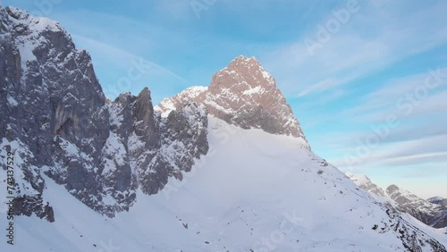 
Aerial shot of Lamsenspitze, Karwendelgebirge, Austria.
