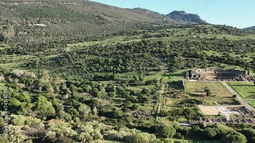 Vistas de la antigua ciudad romana de Baelo Claudia en Tarifa, España