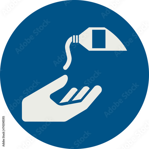 OBLIGATION SIGN PICTOGRAM, USE BARRIER CREAM ISO 7010 – M022, SVG