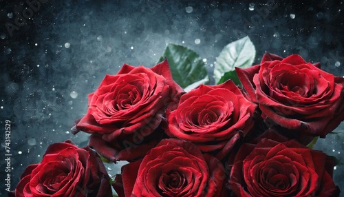 dark red roses at night grunge background