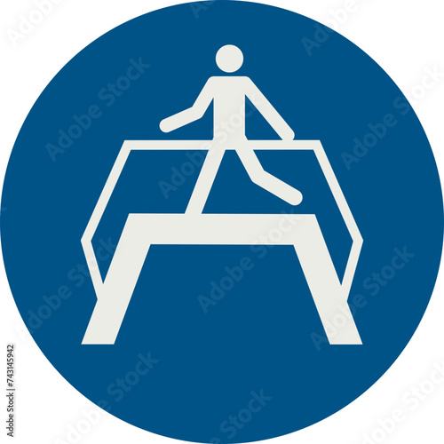 OBLIGATION SIGN PICTOGRAM, USE FOOTBRIDGE ISO 7010 – M023, SVG