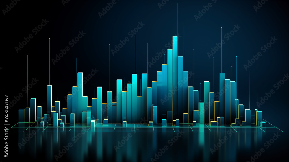 Bar Chart Stylized Business Modern Illustration Background