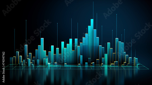 Bar Chart Stylized Business Modern Illustration Background