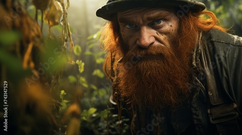 Portrait of Mystical Leprechaun Character. Generative AI