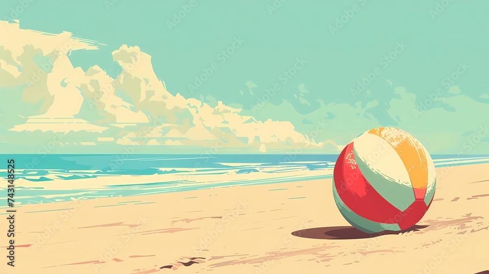 Obraz premium a postcard for a beach holiday, an advertising brochure of a seaside resort, summer, sun, sea, ocean
