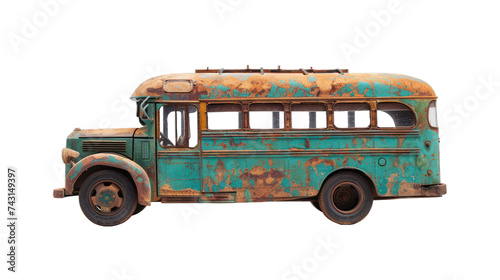 Old bus isolated on transparent background